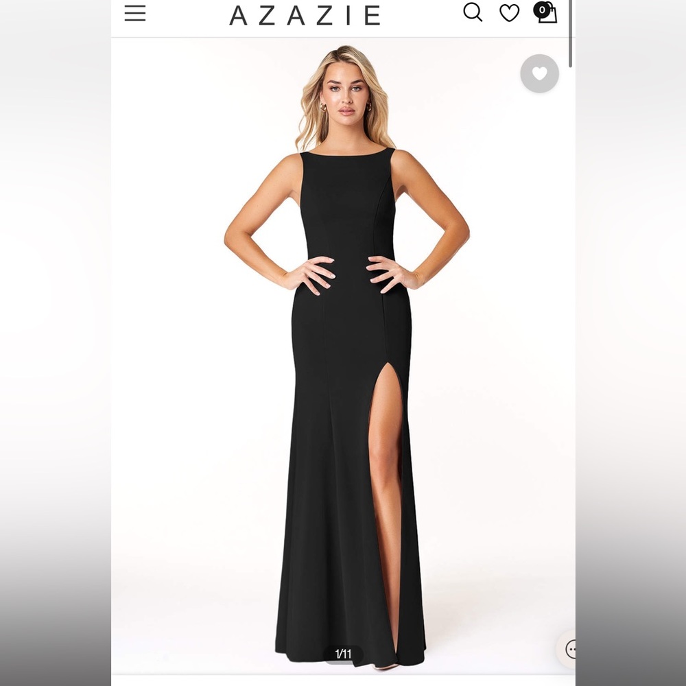 Mermaid Scoop Side Slit Stretch Crepe Floor-Length Dress